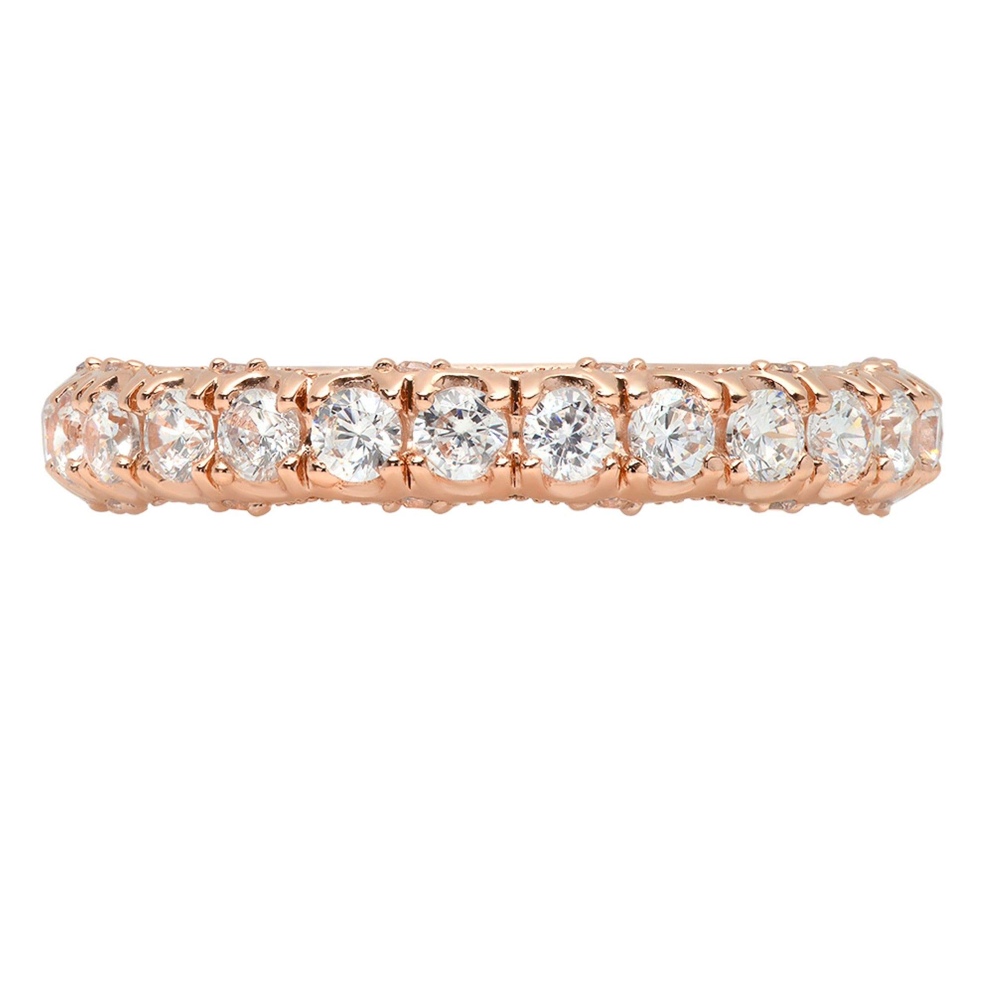 3.13ct Round Cut VS1-VS2 G-H Genuine Lab Grown Diamond 18K Rose Gold Eternity Ring - Elegant Engagement, Wedding & Promise Band for Women | Perfect for Proposals, Anniversaries & Special Occasions