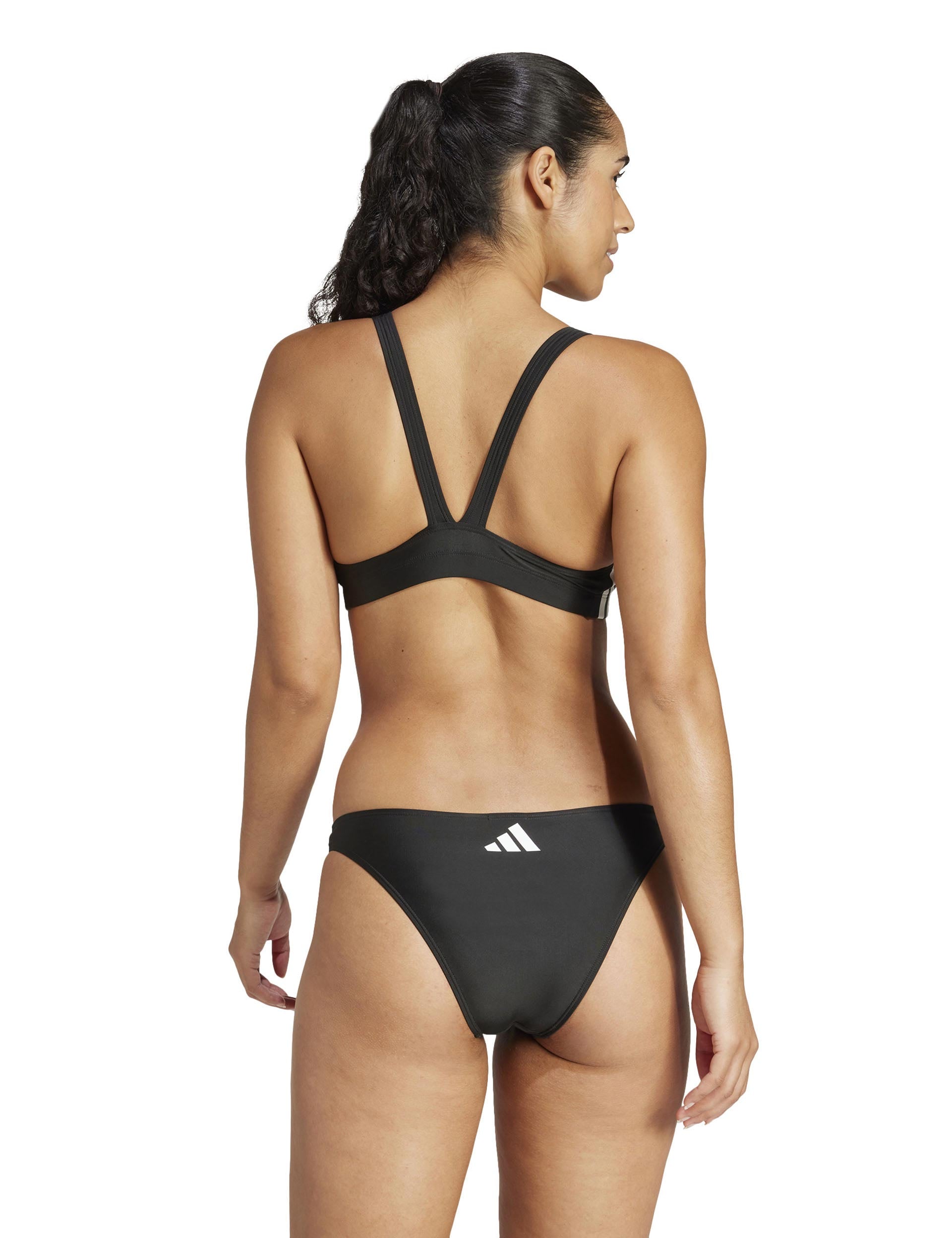 3 Stripes V Back Bikini Swimsuit - Black & White Two-Tone Design for Women | Perfect for Beach, Pool, and Summer Vacations