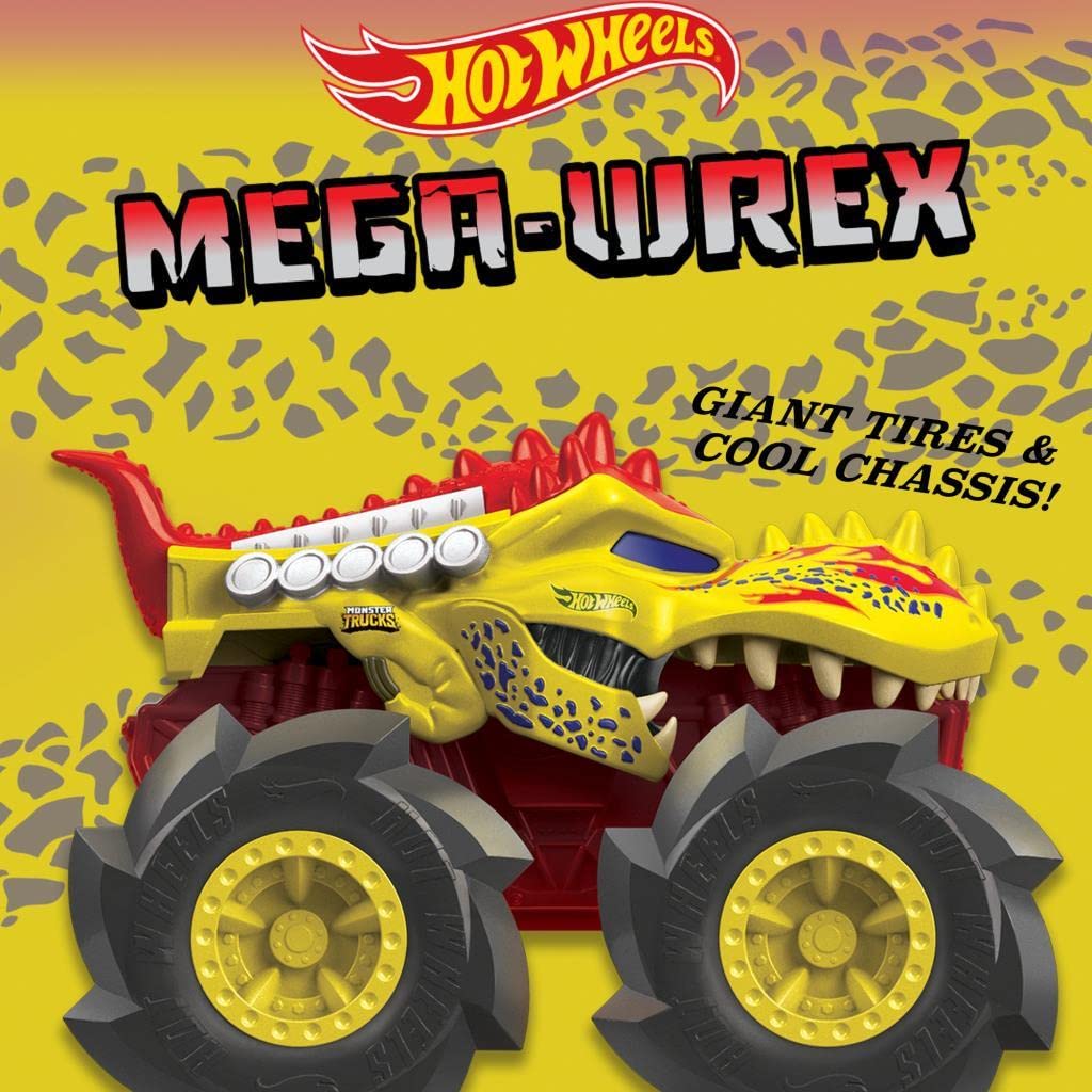 Hot Wheels Monster Trucks 1:43 Scale Die-Cast Toy Car - Twisted Tredz Mega Wrex - Collectible Vehicle for Kids & Adults - Perfect for Play, Display & Gifting