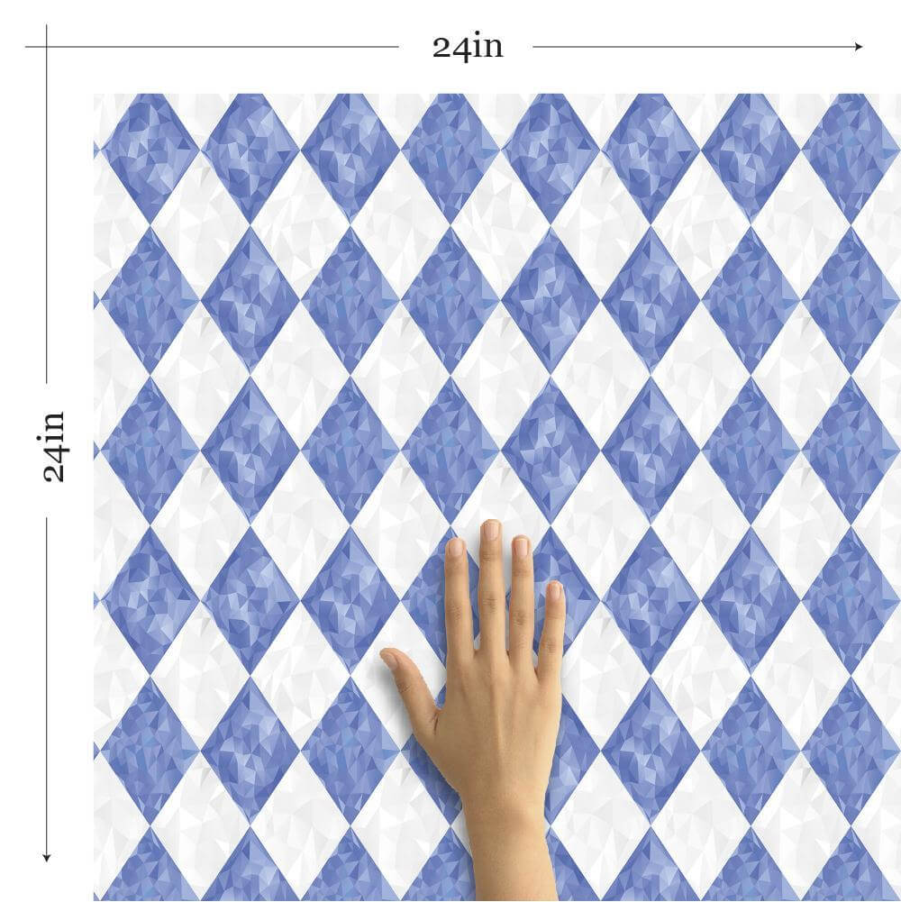 Blue and White Textured Peel and Stick Removable Wallpaper - Self-Adhesive Decorative Wall Covering for Bedroom, Living Room, Nursery & Home Office Decor