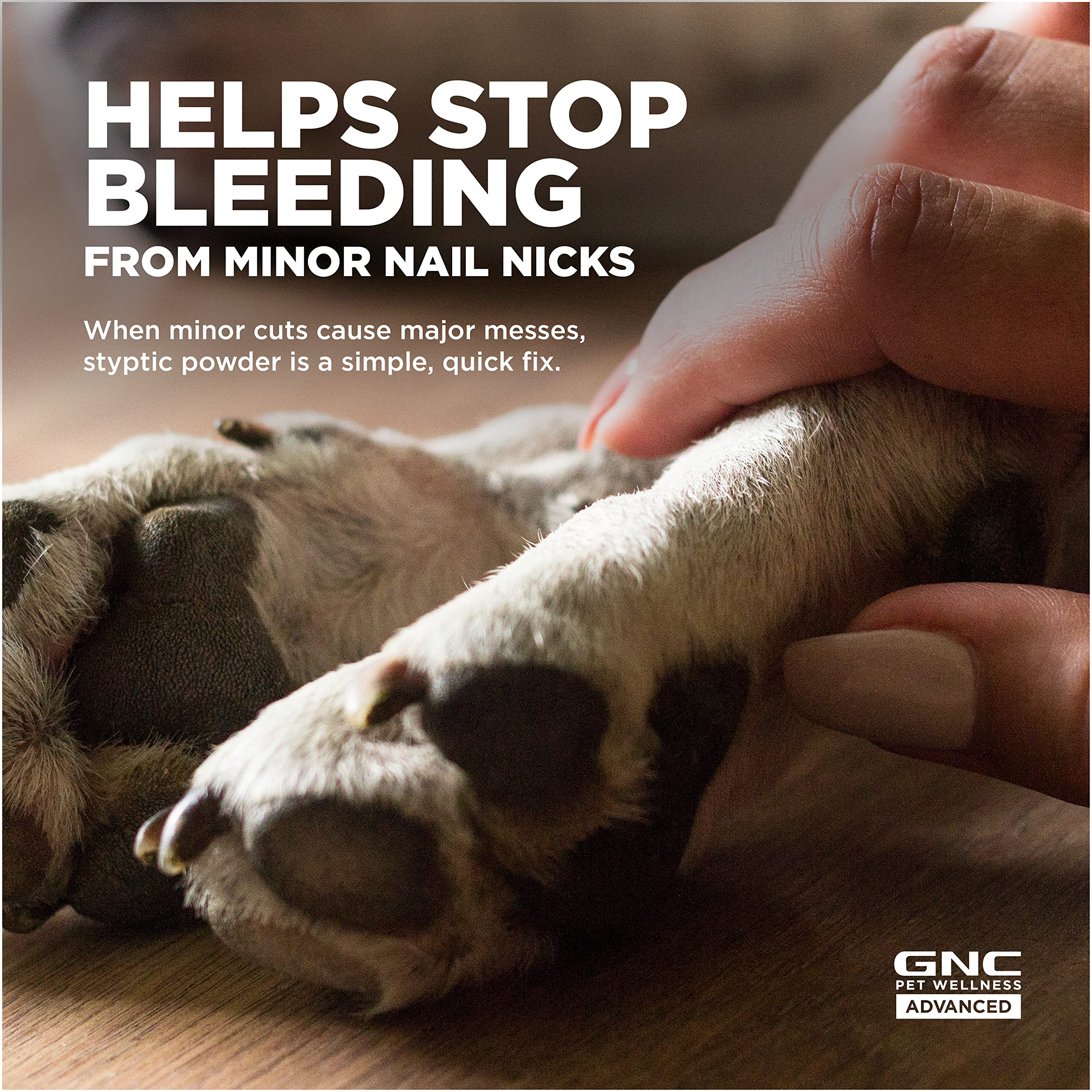 GNC Pets Advanced Styptic Powder for Dogs - 0.5 oz | Fast-Acting Dog Nail Bleeding Control | Safe & Effective Styptic Powder for Nail Trimming Accidents | Perfect for Grooming, First Aid & Pet Care at Home