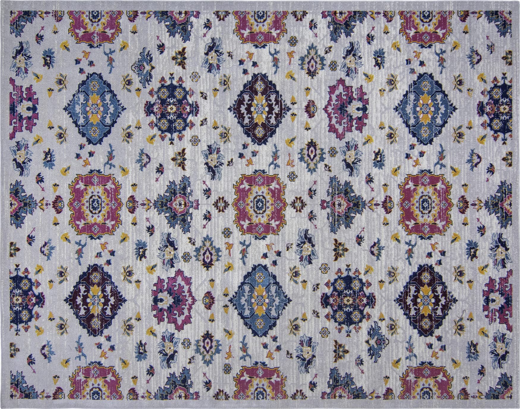 Gertmenian 22115 Bohemian Outdoor Rug 6x9 ft - Distressed Vintage Patio Carpet in Allover Candy Crush Blue Purple - Perfect for Boho Chic Decoration, Backyard, Deck, and Sunroom