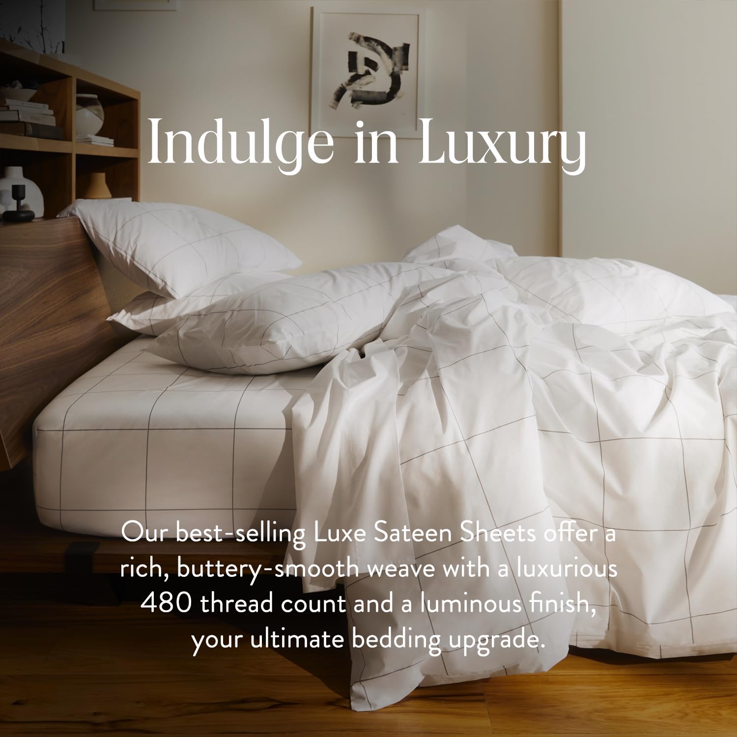 Brooklinen Luxury 100% Cotton Sateen 4-Piece Twin Sheet Set - Soft Breathable Bedding with 1 Fitted Sheet, 1 Flat Sheet & 2 Pillowcases - Perfect for Master Bedrooms, Guest Rooms & Dorm Rooms