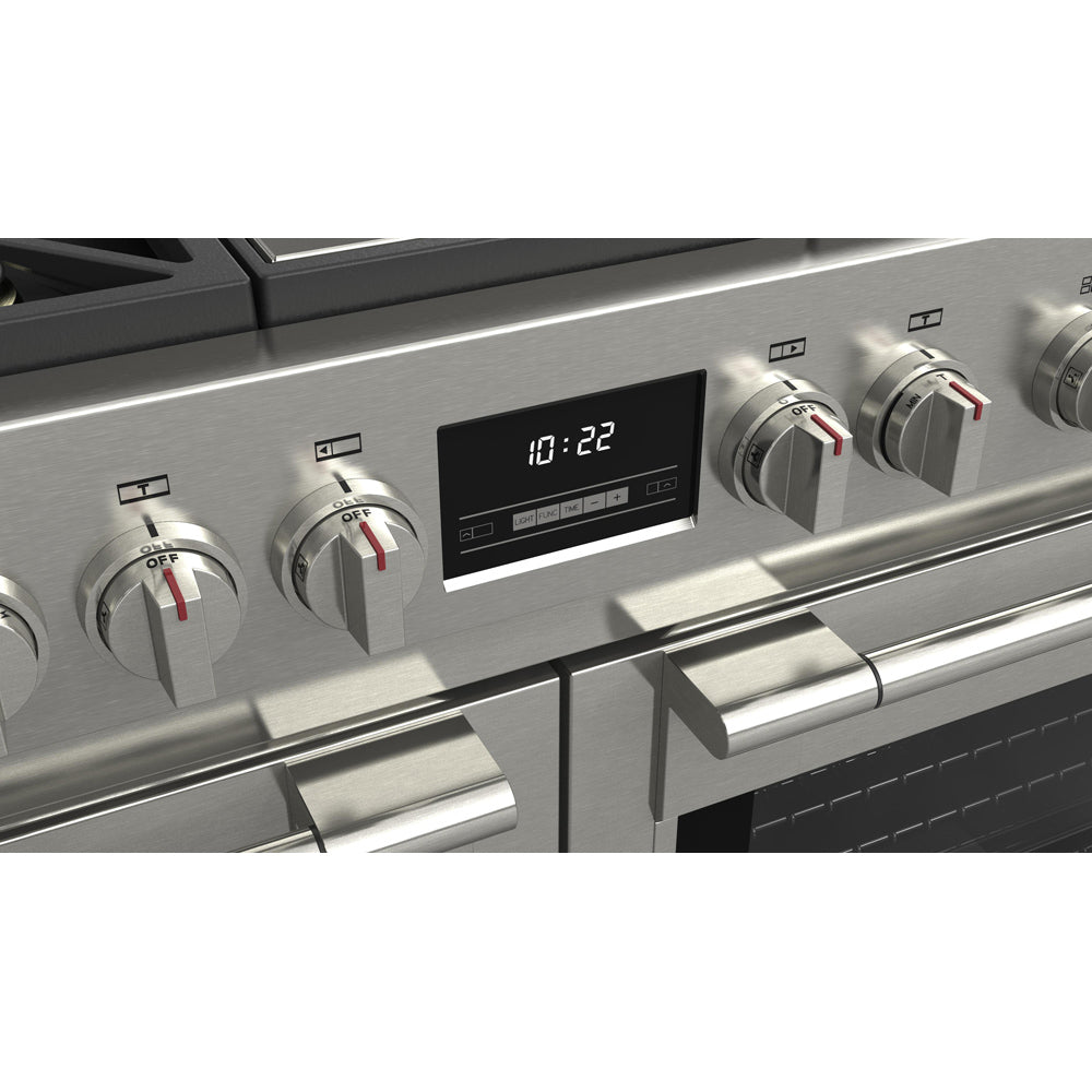 Fulgor Milano 48 Inch 600 Series Professional Gas Range - 6 Burner Stainless Steel Stove with Trilaminate Griddle (F6PGR486GS2) - Perfect for Commercial Kitchens & Home Chefs