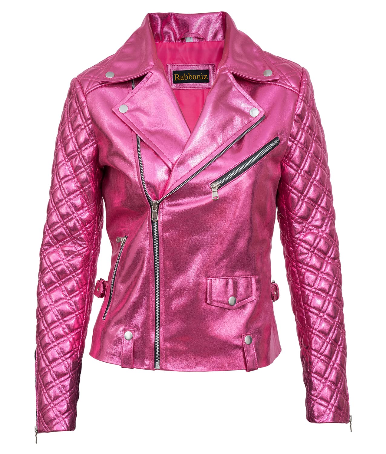 Women's Pink Quilted Lambskin Leather Jacket - Slim Fit Fashion Coat for Ladies | Perfect for Fall Outfits, Date Nights & Casual Streetwear