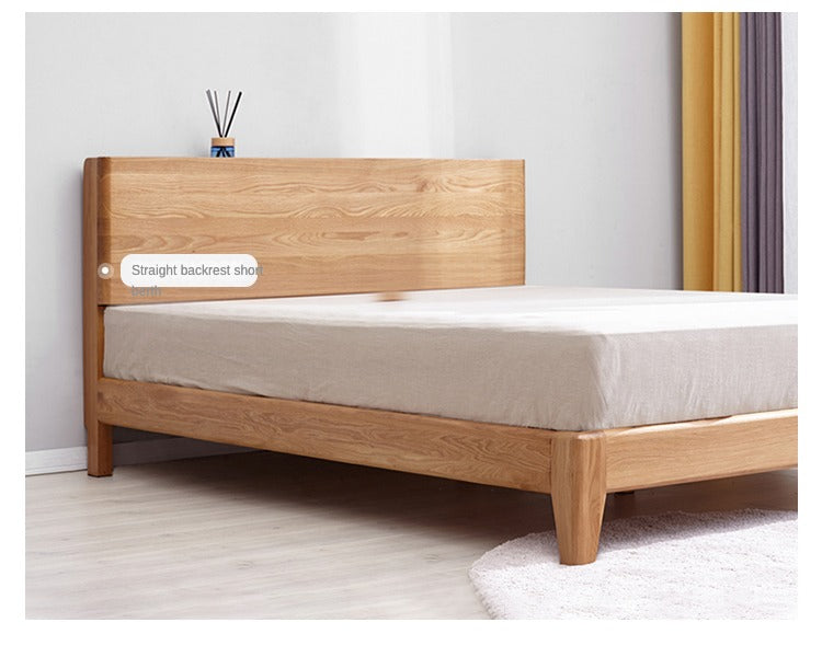 Solid Oak Wood LED Bed Frame with Built-in Lighting - Perfect for Modern Bedrooms, Guest Rooms, and Cozy Home Decor