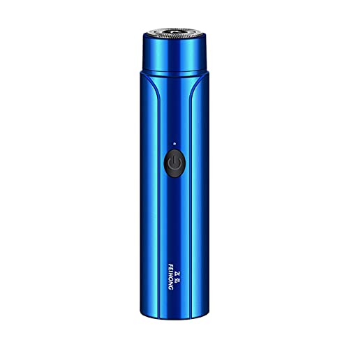 Men's Electric Razor - Waterproof Rechargeable Cordless USB Wet/Dry Shaver with Portable Travel Case - Perfect for Travel, Gym & Daily Grooming (Blue, One Size)