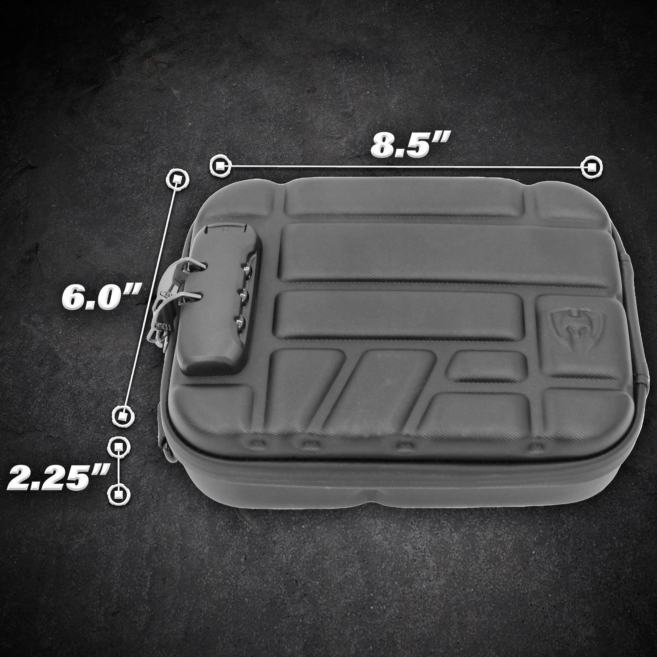 CASEMATIX Concealed Carry Locking Pistol Case for 9mm Handguns & Extra Magazines - Portable EVA Water Resistant Gun Bag with Shoulder Strap - Ideal for Range, Travel & Secure Storage