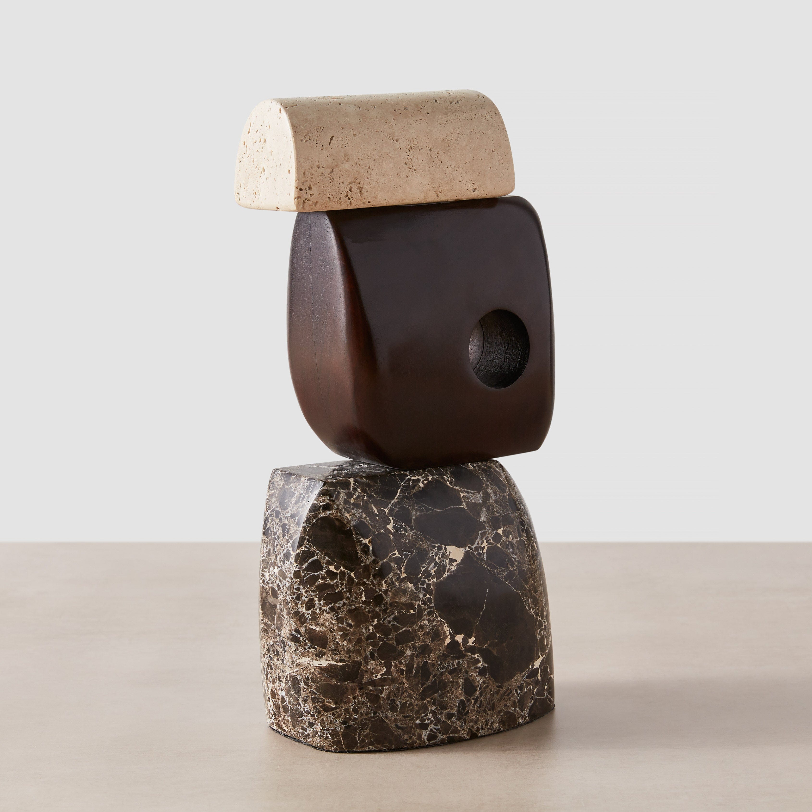 Handcrafted Hari Stone and Wood Sculpture - Unique Home Decor for Living Room, Office & Garden - Perfect Gift for Art Lovers