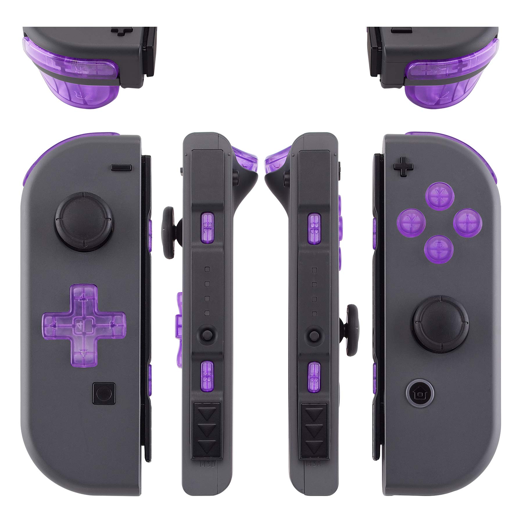eXtremeRate Replacement Buttons for Nintendo Switch/OLED Controller, Interchangeable Trigger L R ZL ZR SR SL & ABXY Buttons, Atomic Purple D-Pad (No Joy-Con) - Gaming Accessories for Enhanced Customization & Comfort