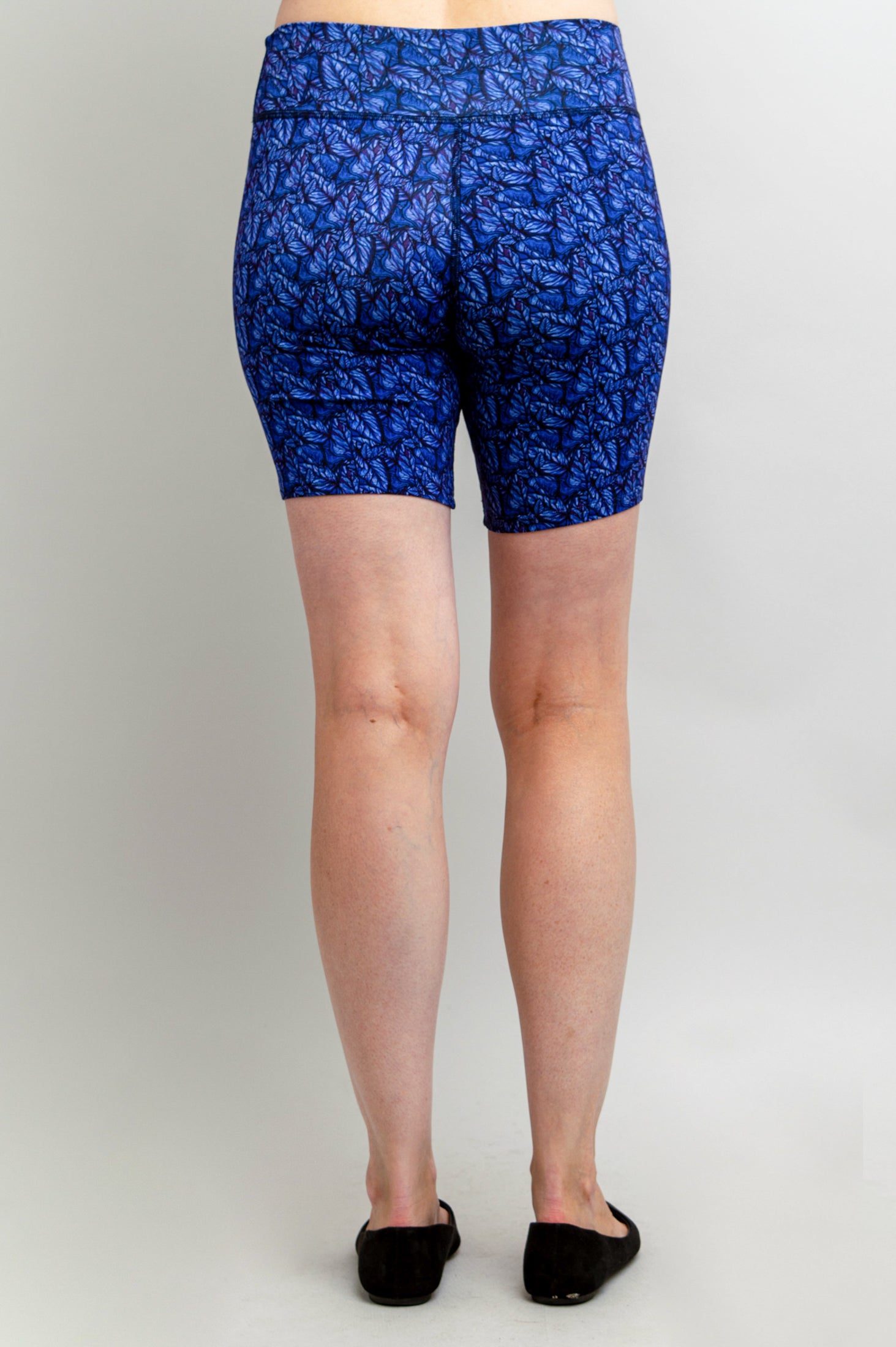 Hallie Women's Shorts - Soft Bamboo Fabric with Midnight Leaves Print - Perfect for Yoga, Lounge, and Summer Outfits