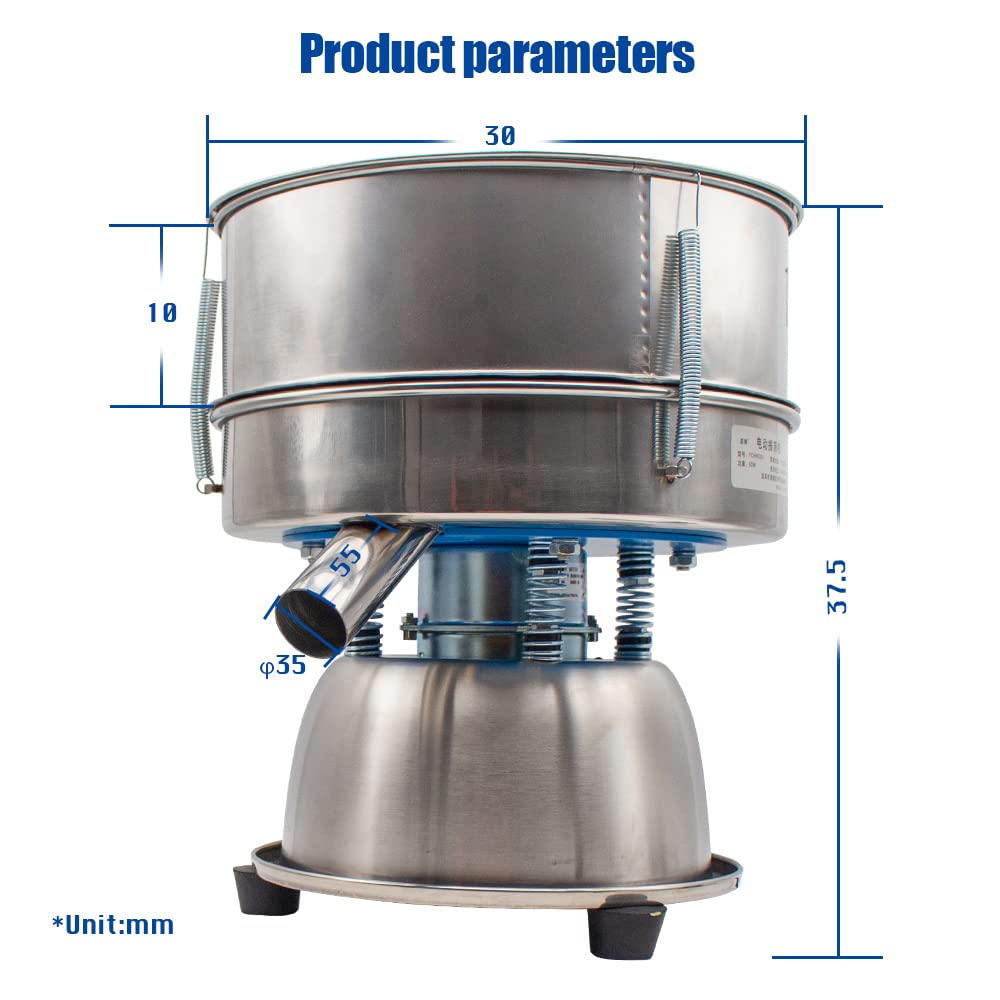 Stainless Steel Electric Vibrating Screen Machine - 170 Mesh Fine Powder Sifter for Food, Chemical & Pharmaceutical Industry | Compact Powder Sieving Equipment for Labs & Commercial Use