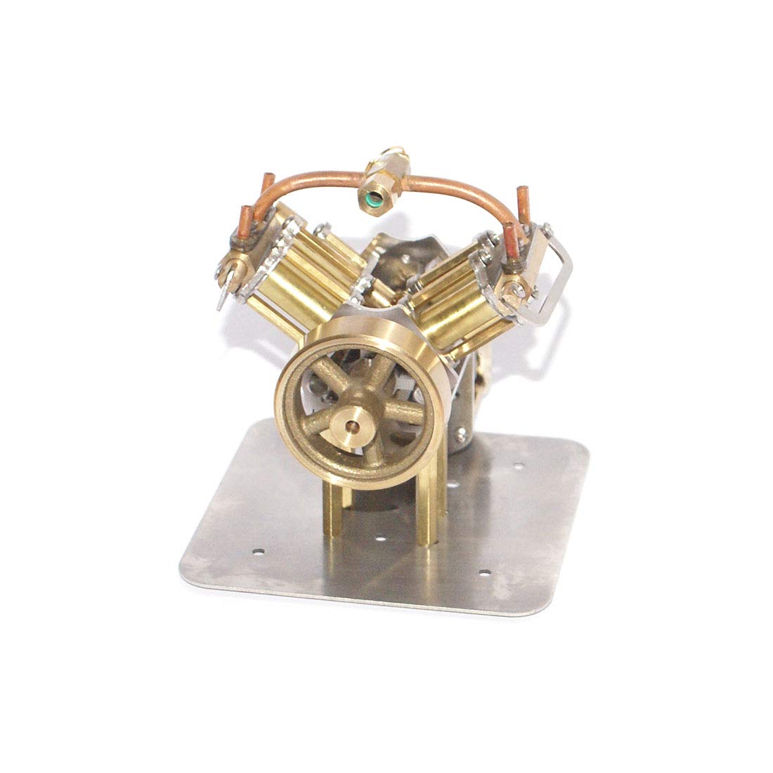 Mini V4 Steam Engine Model Kit with Reverse Gearbox - Educational Physics Toy for Teaching, STEM Learning, Science Experiments & Collector's Gift - Perfect for Classroom, Workshop & DIY Enthusiasts