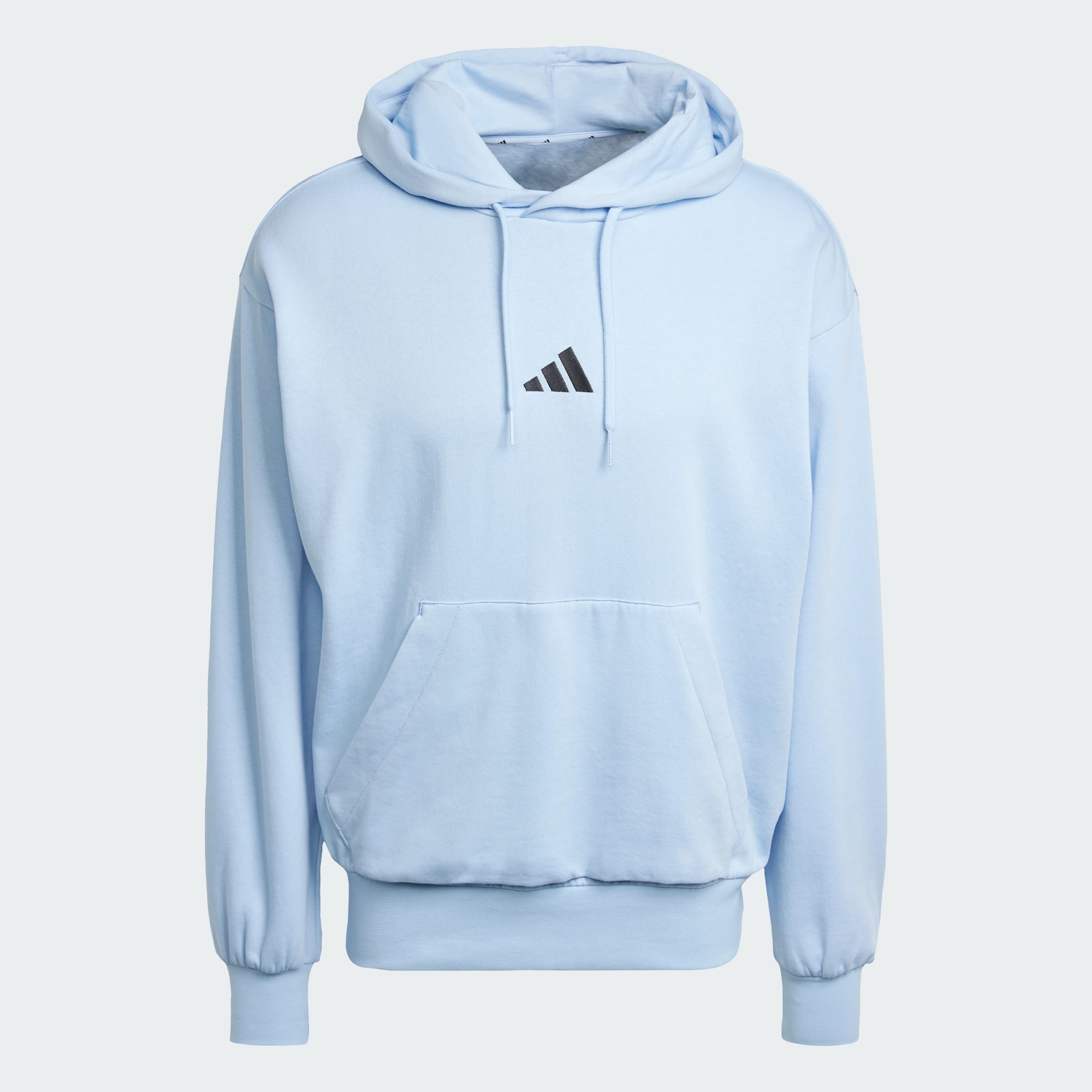 Adidas Men's Feelcozy Fleece Blue Hoodie - Soft & Warm Pullover for Casual Wear, Gym, and Outdoor Activities