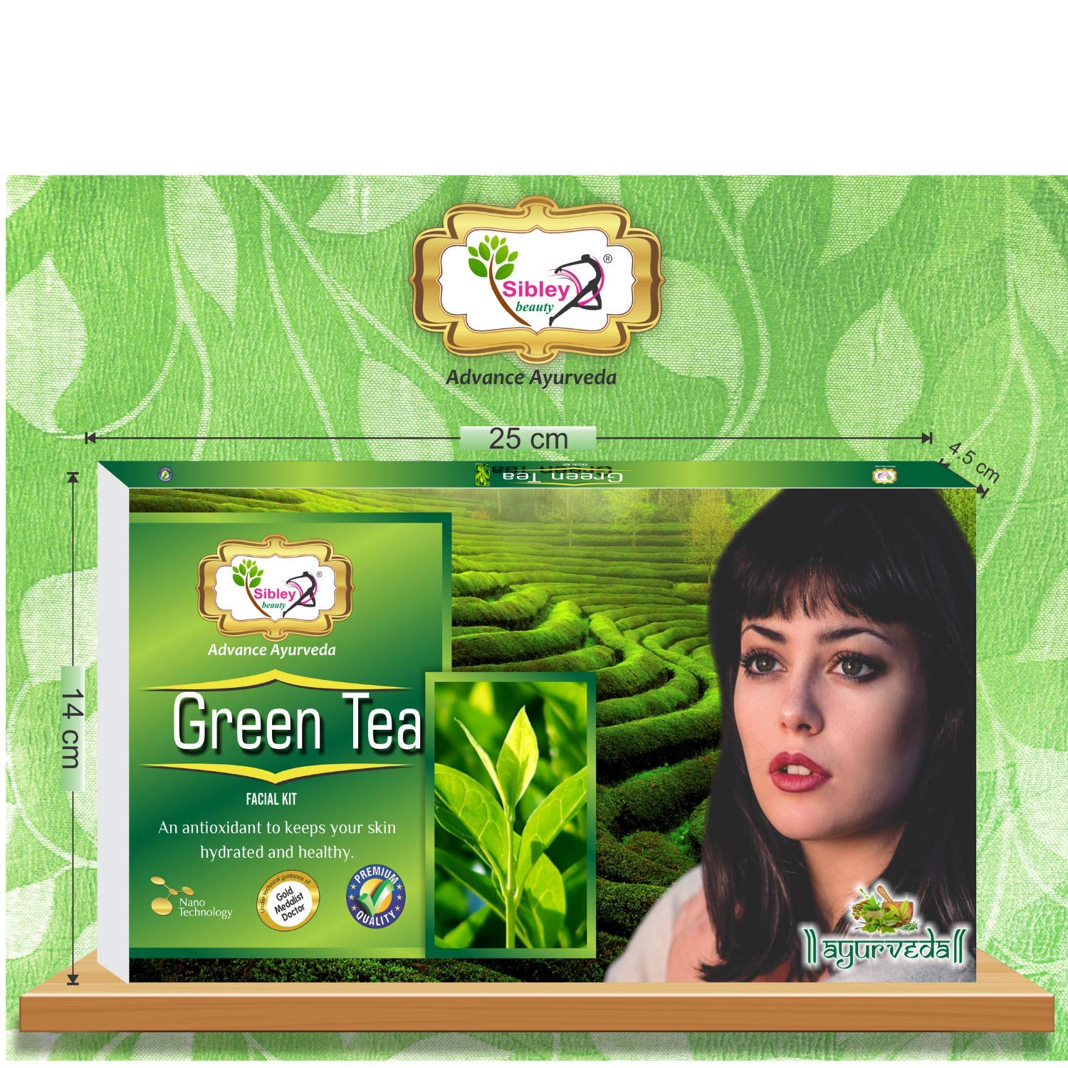 Sibley Beauty Green Tea Facial Kit (165g) & Papaya Anti-Blemish Face Wash (100ml) Combo Pack of 6 - For Men & Women with Oily, Dry, Combination Skin | Deep Cleansing & Brightening Skincare Routine