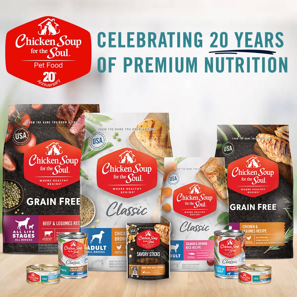 Premium Chicken Soup for The Soul Classic Dry Large Breed Adult Dog Food - Chicken, Turkey & Brown Rice Recipe, 40lb Bag | Soy Free, Corn Free, Wheat Free | Made with Real Ingredients for Healthy Joints & Shiny Coat | Ideal for Active Large Breed Dogs at Home or Outdoor Adventures