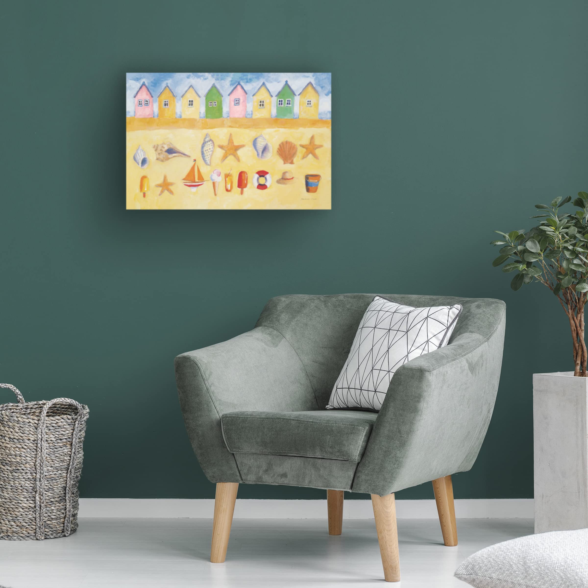 On the Coast Border III Canvas Wall Art by Studio Mousseau - Coastal Landscape Painting for Living Room, Bedroom & Office Decor