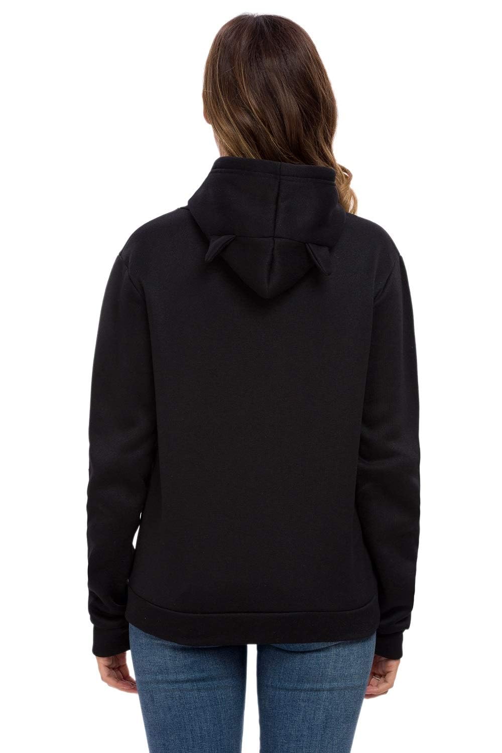 RGOSME Women's Cute Cat Ear Hoodie Sweatshirt - Soft Pullover with Cat Print for Teens & Girls | Perfect for Sleeping, Lounging & Casual Wear