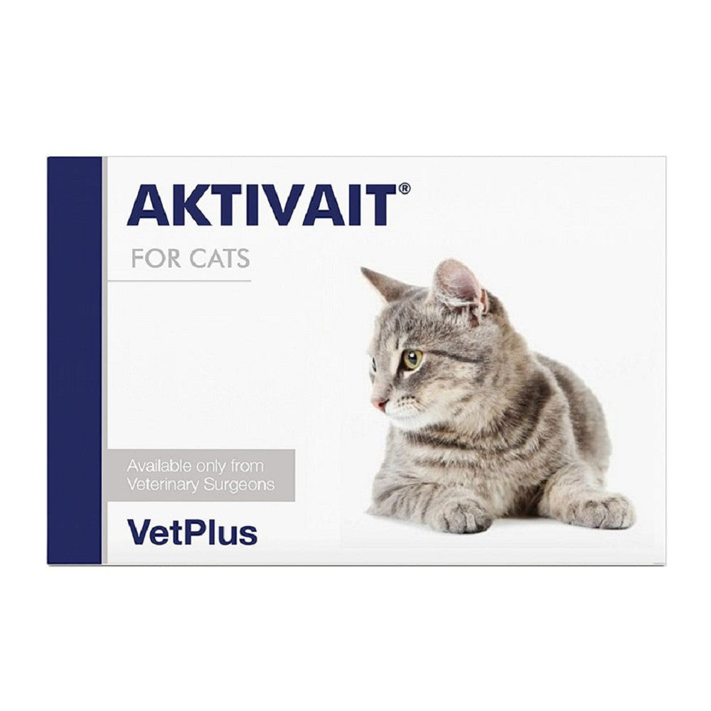 Aktivait Brain Health Supplements for Cats - Supports Cognitive Function & Memory - Vet-Recommended for Senior Cats & Kittens - Perfect for Aging Cats, Stress Relief & Training Support