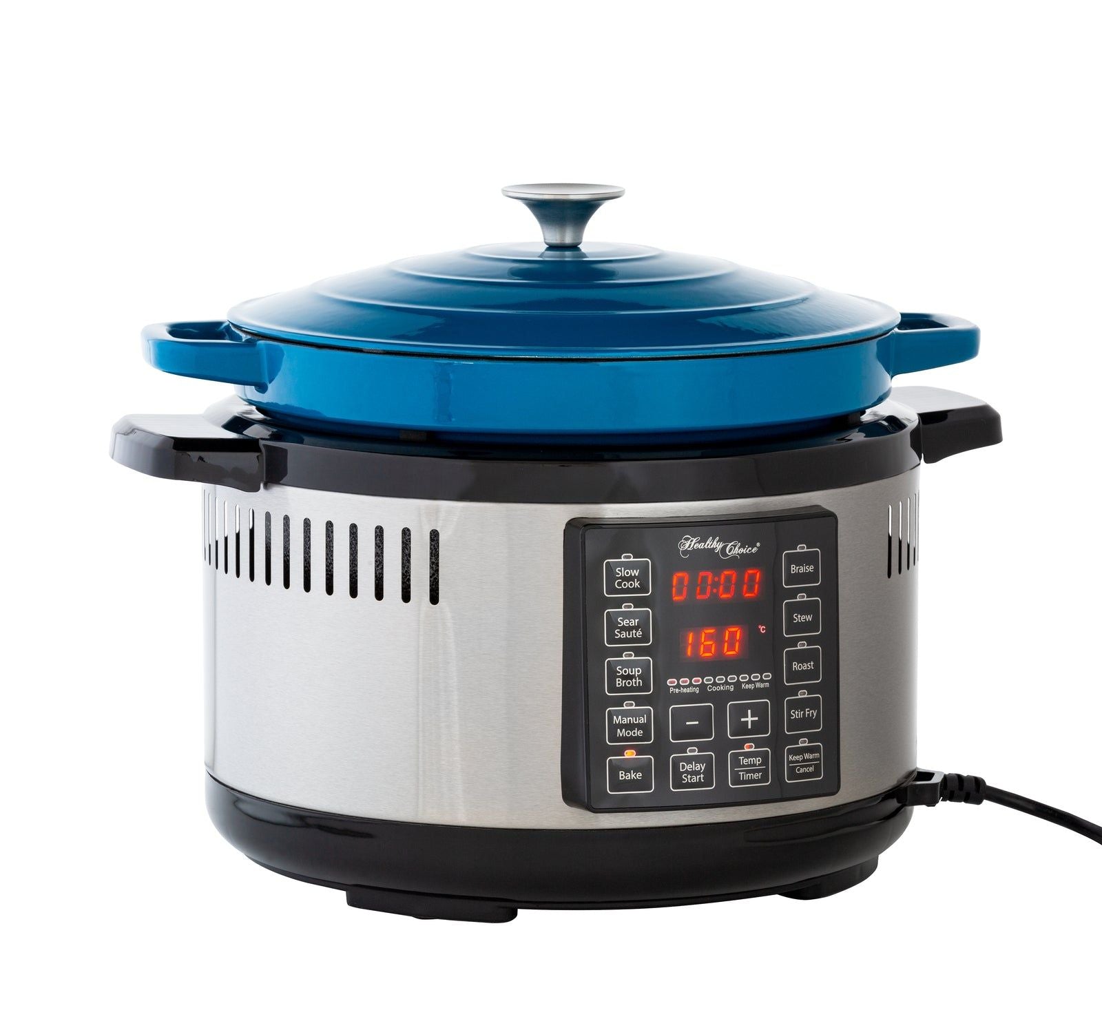 6.5L Smart Digital Dutch Oven with 8 Cooking Presets - Stainless Steel Electric Slow Cooker for Soups, Stews & Meal Prep - Perfect for Family Dinners & Holiday Cooking