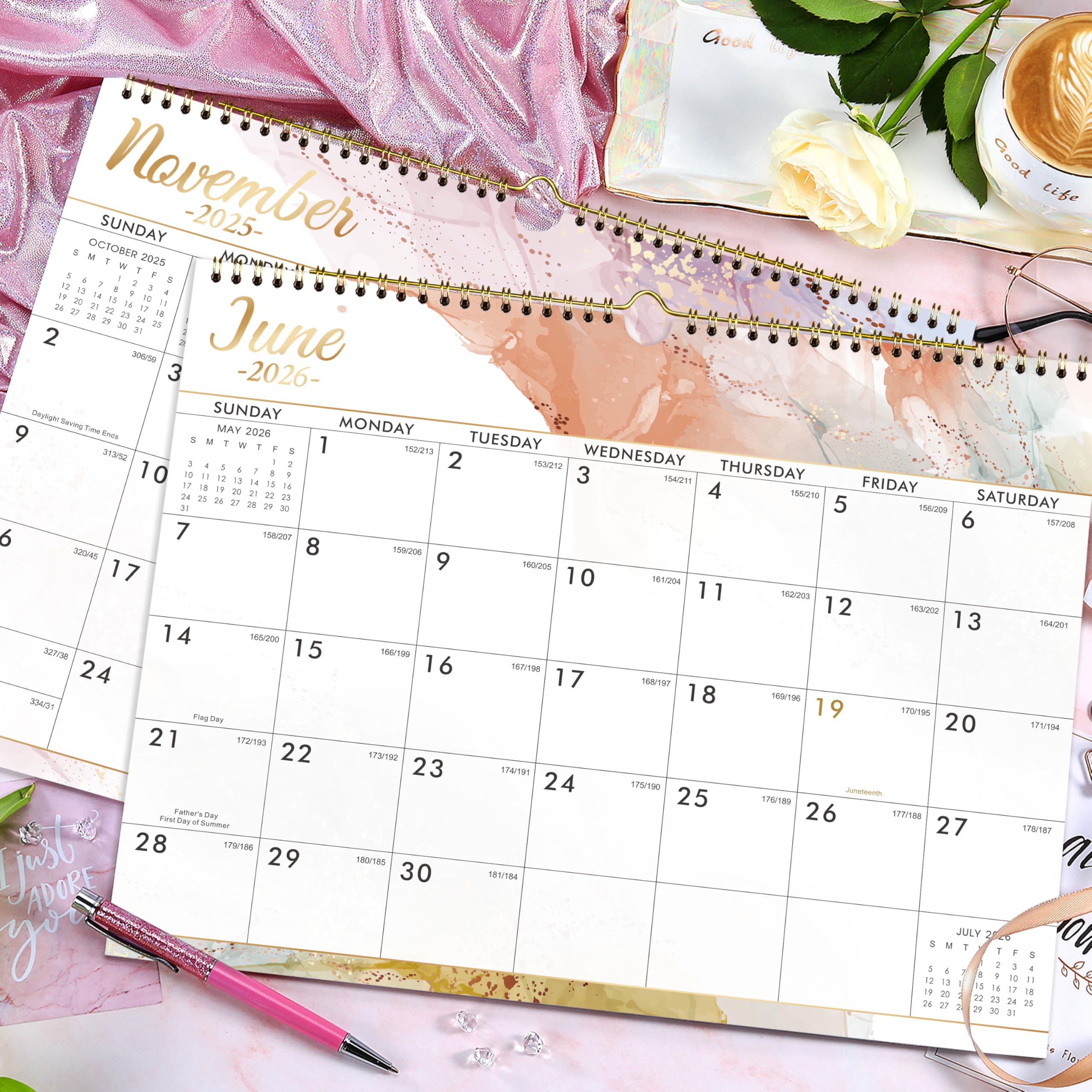 Lemome 2025-2026 Wall Calendar | 18-Month Large Planner (Jan 2025 - Jun 2026) | 14.8 x 11.4 Inches with Julian Dates | Perfect for Office, Home & School Organization