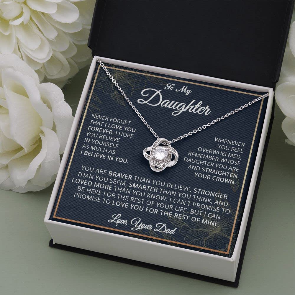 Forever Love Necklace - Meaningful Birthday & Christmas Gift for Daughter from Mom or Dad | Jewelry Charm Present with Message Card & Gift Box | Perfect for Special Occasions & Heartfelt Moments