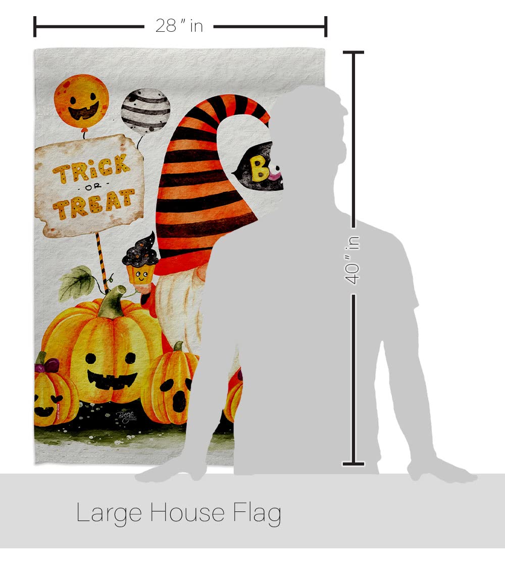 Boo Gnome House Flag - Double-Sided Fall & Spring Garden Decor for Yard