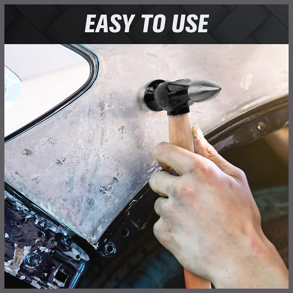 SWANLAKE 7-Piece Auto Body Repair Kit - Professional Carbon Steel Hammer Heads & Dent Puller Tools for Car Dent Removal & Paintless Dent Repair (DIY & Auto Shop Use)