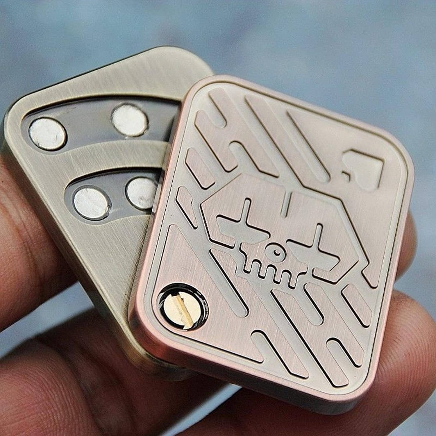 Premium Magnetic Metal Fidget Toys - Stress Relief Slider Poker Push Card for Adults | EDC Fidget Spinner & Haptic Coin | Office Desk Toys for Men, Boyfriend & Father | Perfect for Anxiety Relief, Focus & ADHD Management