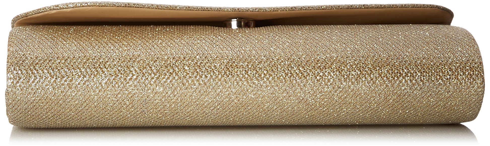Damara Women's Glitter Oblique Flap Clutch Handbag in Gold - Perfect for Evening Parties, Weddings & Special Occasions