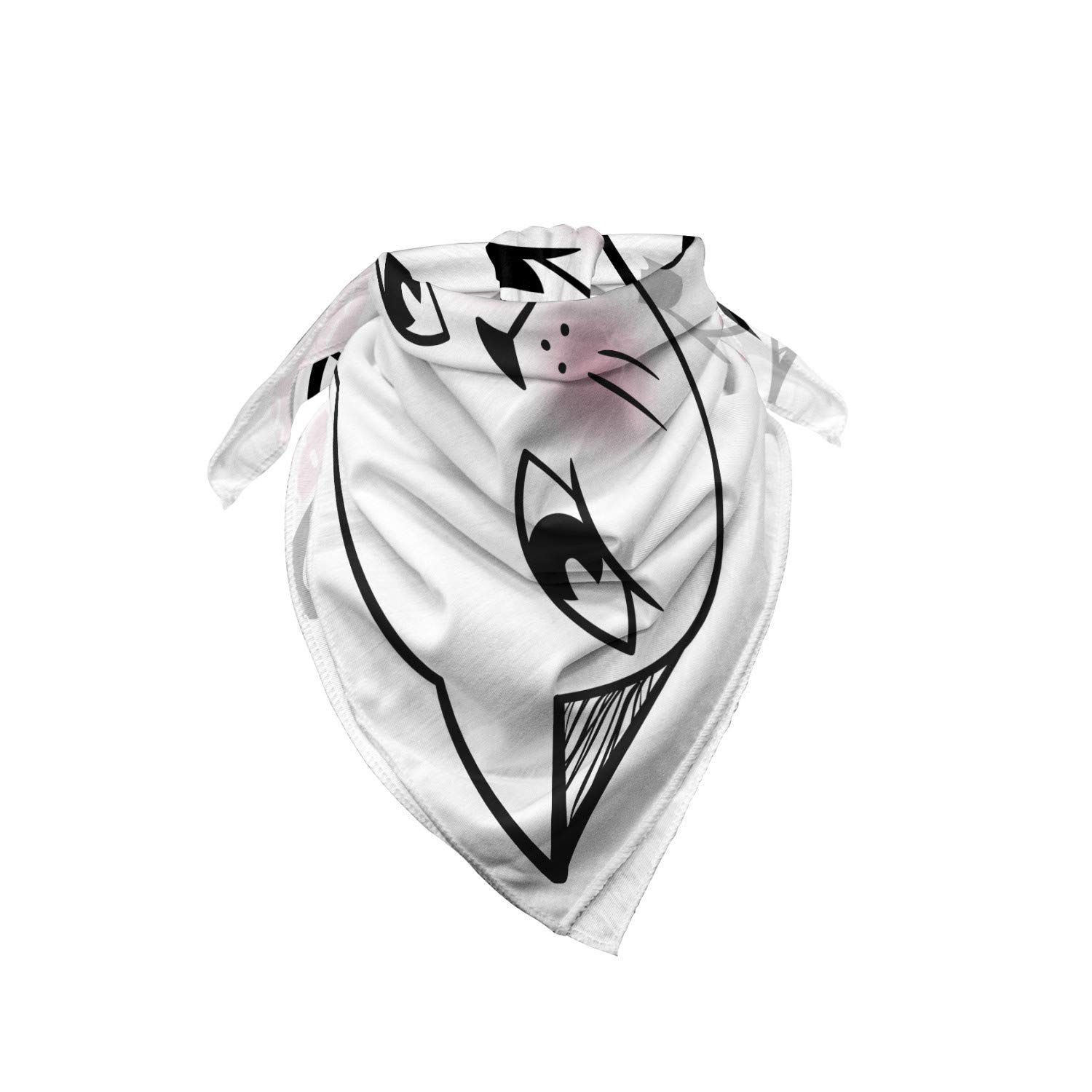 Ambesonne Cat Bandana - Cute Kitten Face & Love Typography Print, Unisex Pet Head & Neck Scarf for Dogs & Cats - Perfect for Pet Parties, Photo Shoots & Daily Wear