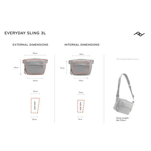 Peak Design Everyday Sling Bag 3L (Black) - Compact Camera Bag for DSLR & Mirrorless - Perfect for Travel, Hiking & Urban Commute