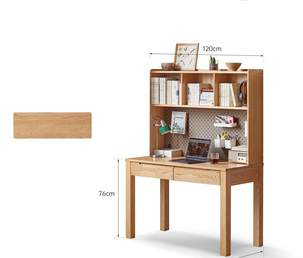Premium Solid Wood Office Desk - Oak & Beech - Modern Home Office Furniture for Remote Work & Study