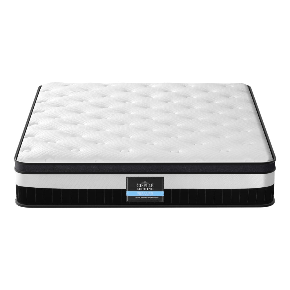 Breeze Euro Top Pocket Spring Mattress - 12 Inch Thick Double Size, Medium Firm Support for Back Pain Relief | Perfect for Guest Rooms, Dormitories & Small Apartments