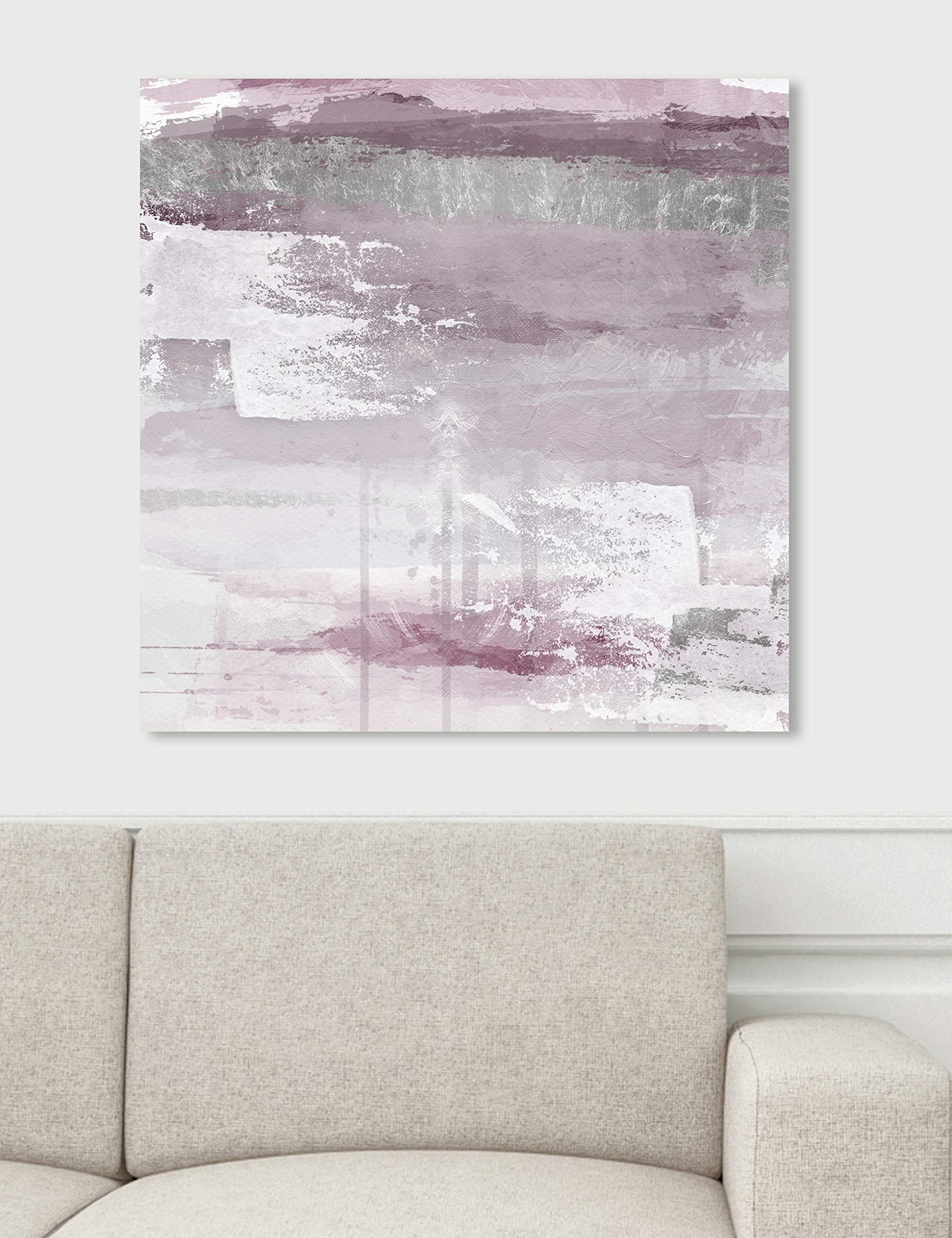 Oliver Gal Artist Co. Abstract Wall Art Canvas Print - 'Soft Elements' Modern Home Decor in Purple & Gray - 24x24 Inches - Perfect for Living Room, Bedroom & Office Decor