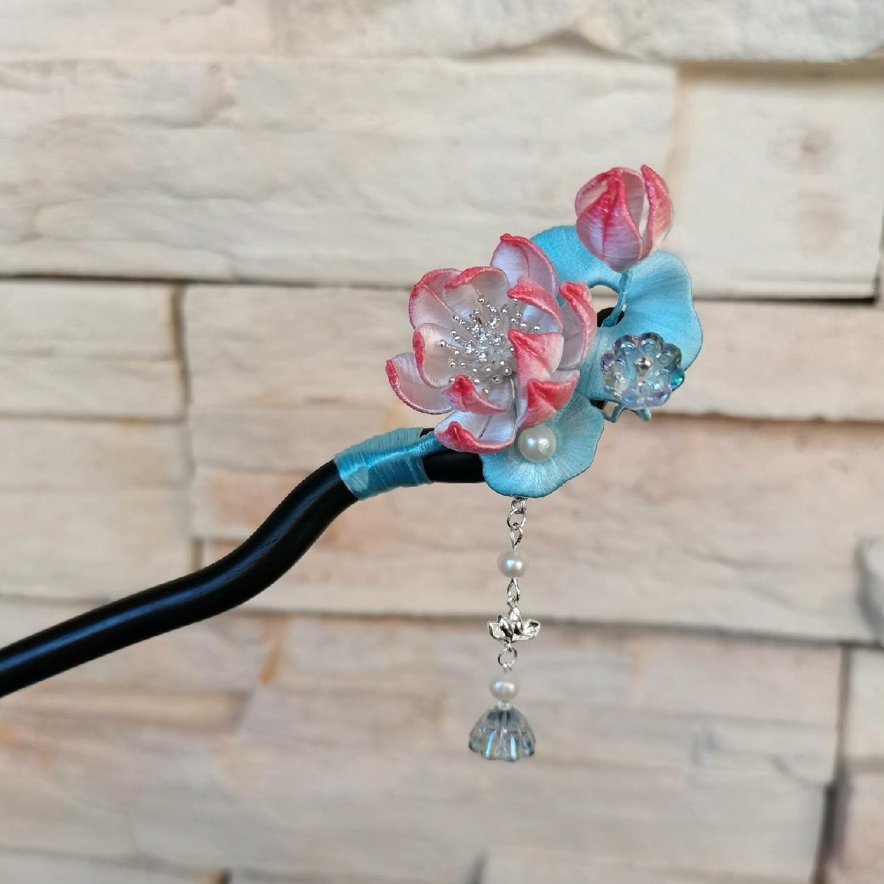 Lotus Custom Silk Hairpin - Handmade Chinese Chanhua Hair Clip for Women, Perfect for Weddings, Parties & Traditional Events