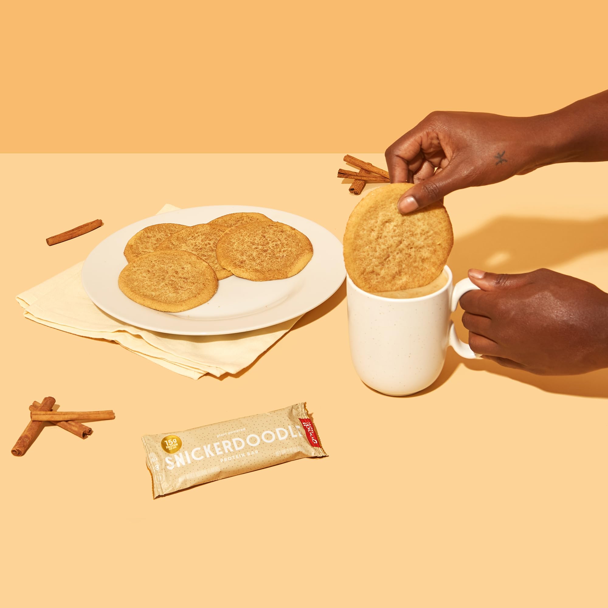 Delicious Vegan Protein Bars - Snickerdoodle Flavor | Gluten-Free, Plant-Based, Low Sugar, High Protein (15g) | Meal Replacement & Healthy Snack for Energy | Kosher, Soy-Free, Non-Dairy, Non-GMO | Perfect for Workouts, Hiking & On-the-Go Nutrition (12 Bars)