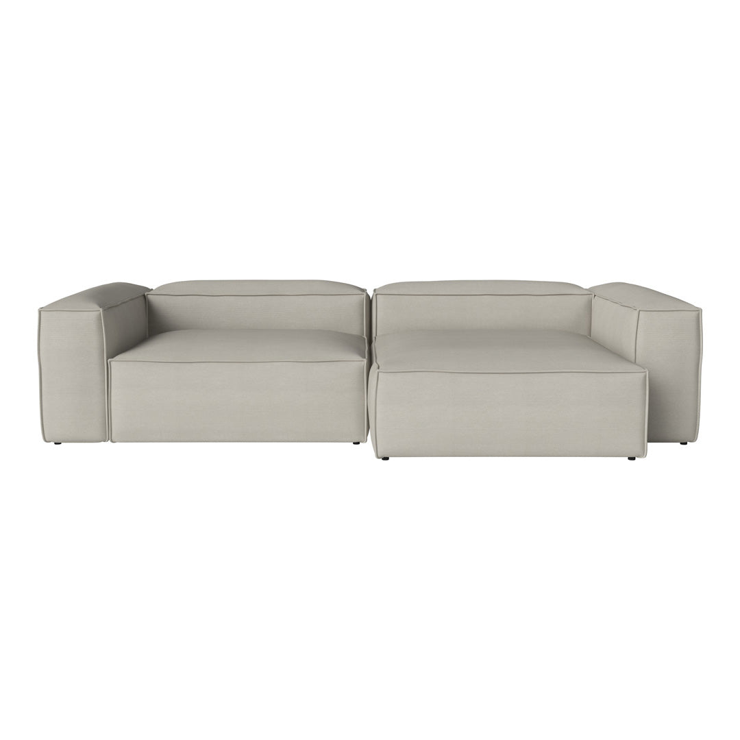 Cosima 2-Seater Sofa with Chaise Lounge - Modern Fabric Sectional Couch for Small Spaces, Living Room & Apartment Furniture (Gray) - Perfect for Relaxing, Entertaining & Small Space Living