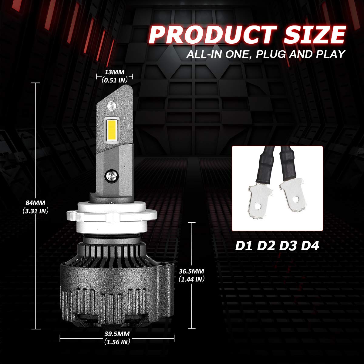 DDM Tuning Saber 55W ProX Accu/V2 LED Light Kit - 12,500LM, 6000K Cool White, Pair (D1/D2/D3/D4) - High Performance Off-Road Lighting for Trucks, Jeeps & ATVs - Perfect for Night Driving, Camping & Outdoor Adventures