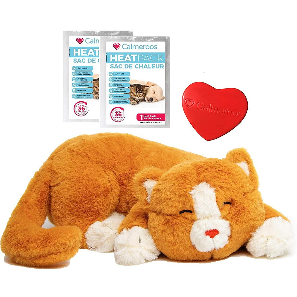 Soothing Heartbeat Cat Toy - Calming Plush Kitten Toy with Realistic Pulse for Anxious Cats - Perfect for Separation Anxiety, Travel & Stress Relief