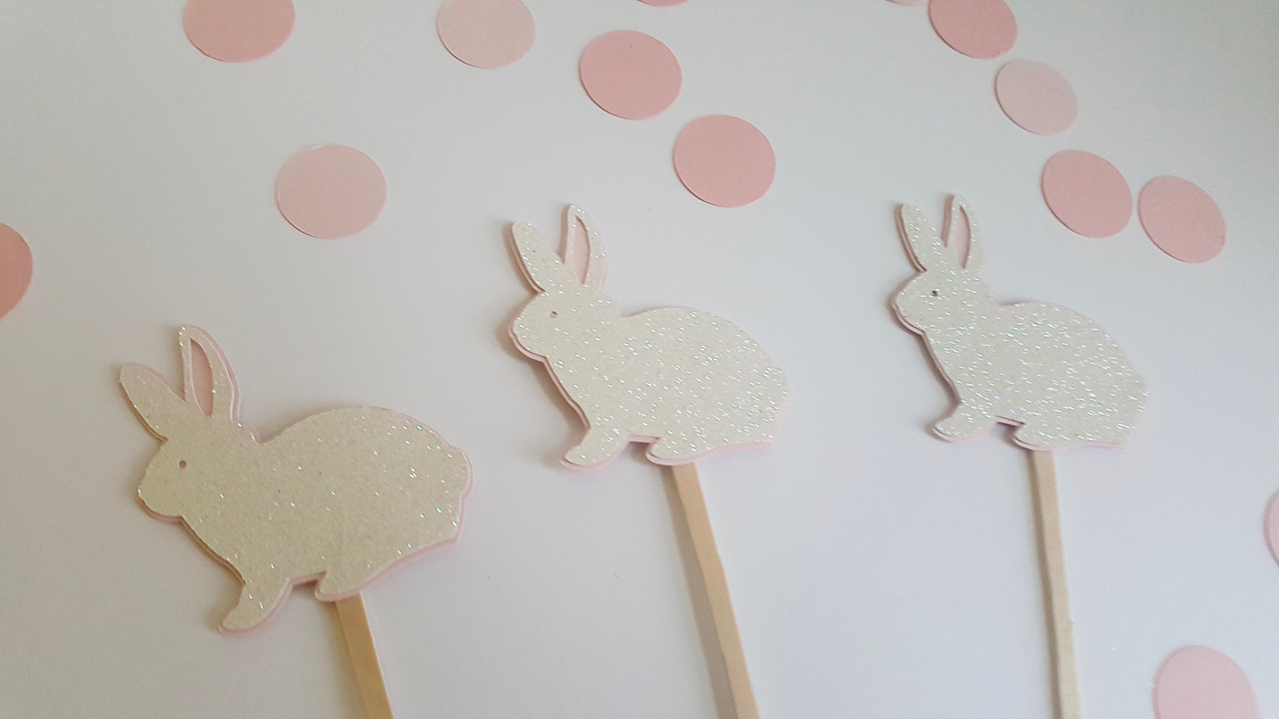 Easter Bunny Cupcake Toppers - 24 Pack Adorable Bunny Decorations for Easter Cupcakes, Cakes & Desserts - Perfect for Easter Party, Spring Celebrations & Holiday Baking