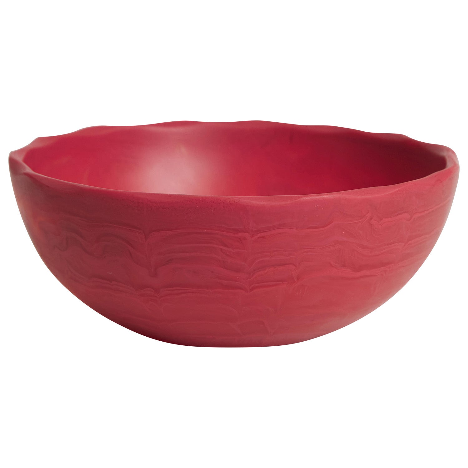 Sloane Bowl - Premium Ceramic Serving Bowl for Fruits, Desserts & Snacks - Raspberry Color - Perfect for Dining, Entertaining & Kitchen Decor