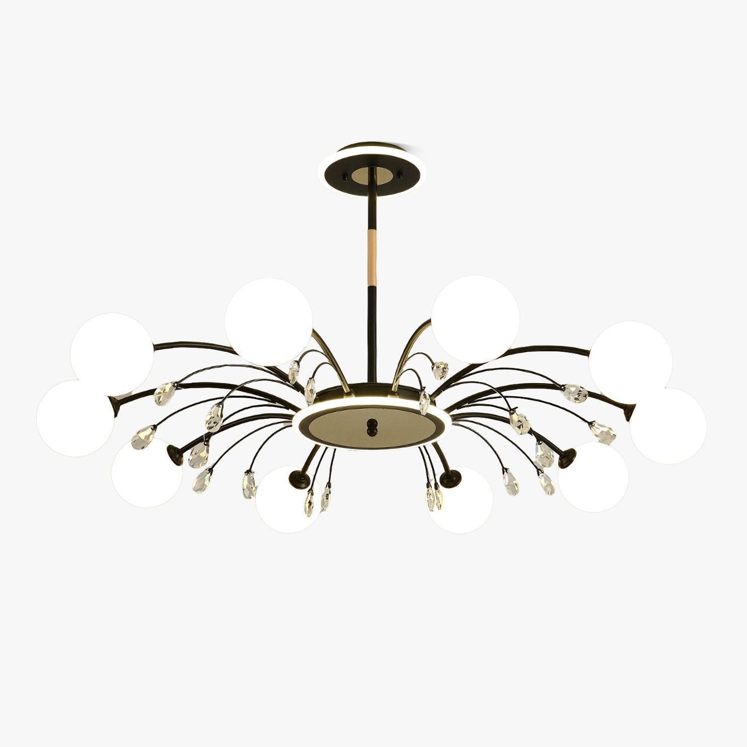 Elegant Glass Raindrop Chandelier Lighting Fixture - Modern Crystal Ceiling Light for Dining Room, Living Room & Bedroom Decor