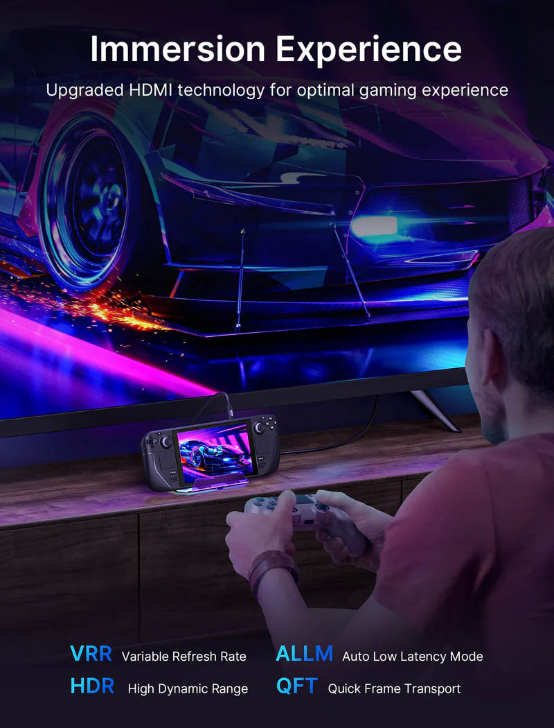 JSAUX 8-Port USB Hub with RGB Lighting - Portable USB 3.0 Docking Station for Laptop, PC, MacBook (Clear Purple) | Perfect for Gaming Setup, Home Office & Multi-Device Charging