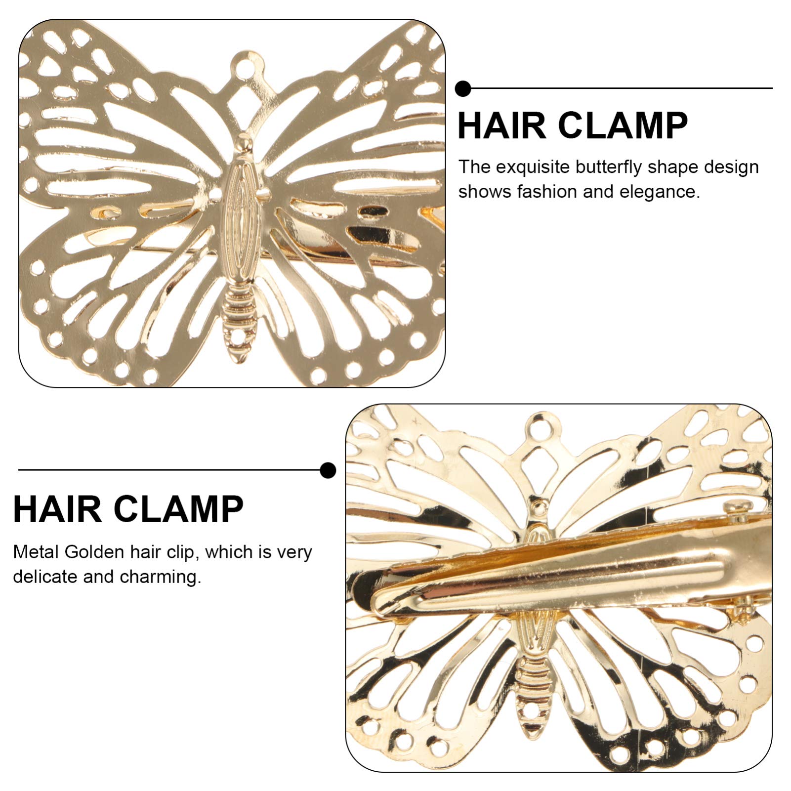 Beaupretty 12pcs Metal Butterfly Hair Clips - Hollow Design Barrettes for Women & Girls | Perfect for Parties, Weddings, and Everyday Hair Styling
