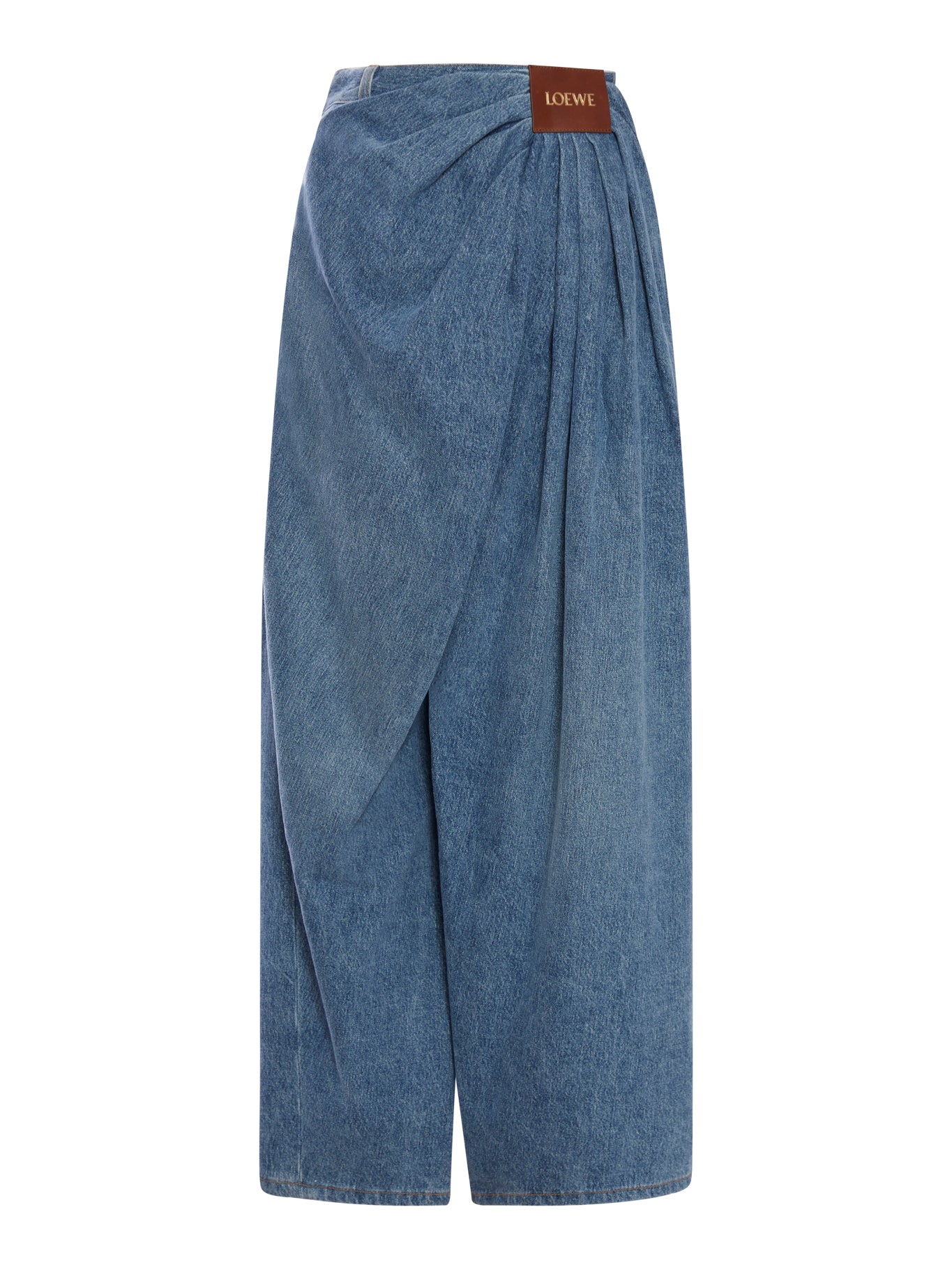 Loewe Draped Jeans for Women - Blue Denim Stretch Skinny Jeans (Style S540Y11X96) | Perfect for Casual Wear, Office Outfits & Night Out Looks