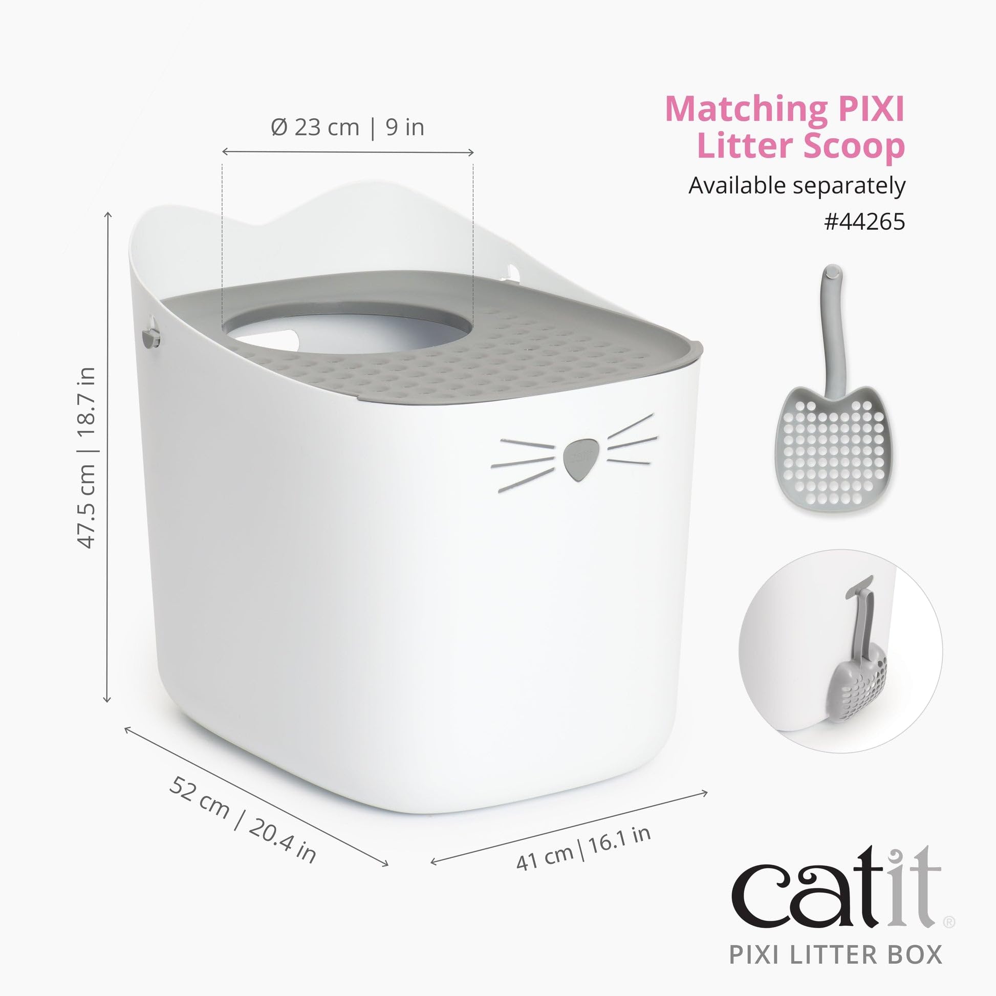Catit PIXI Covered Cat Litter Box - Hidden Enclosure for Home