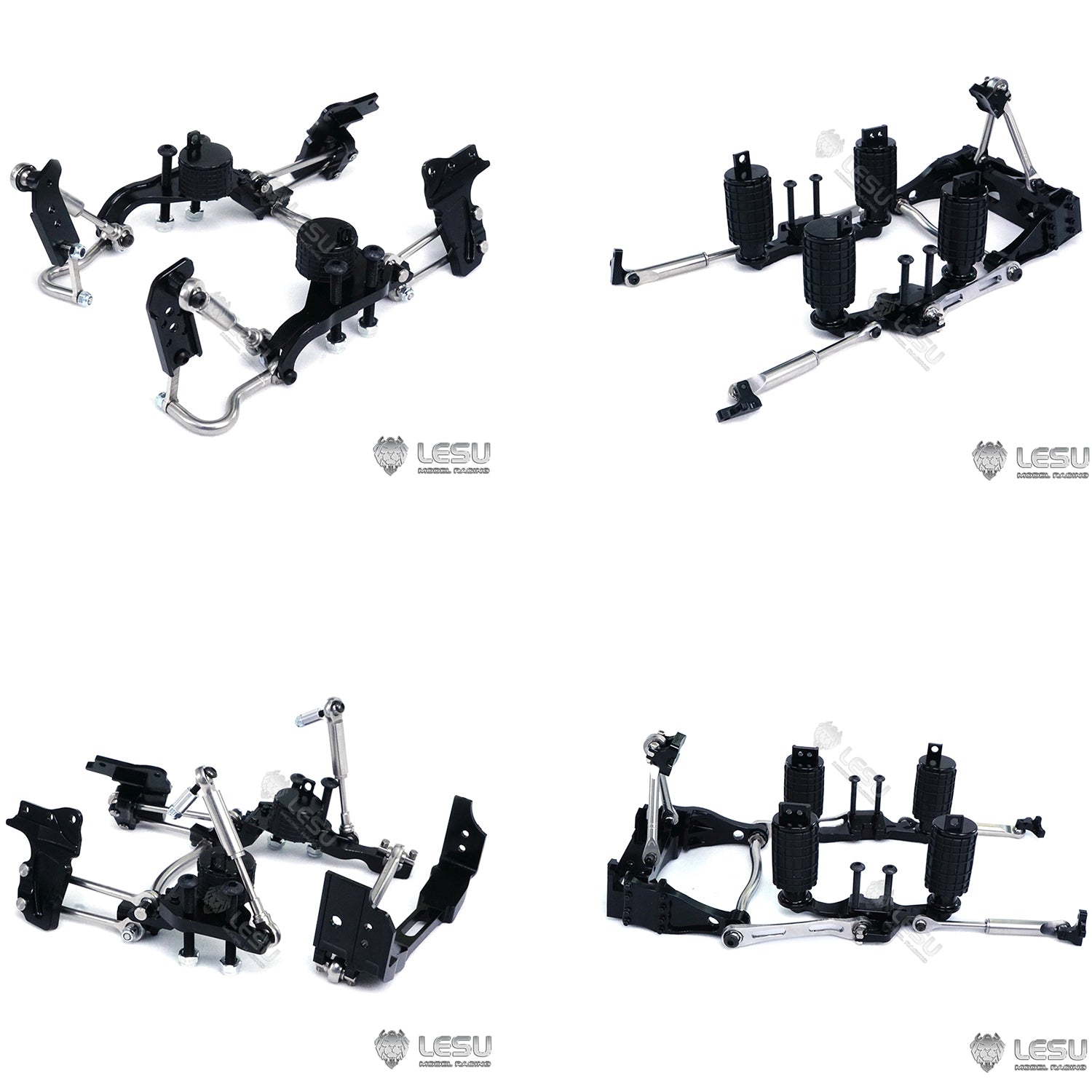 1/14 Scale RC Tractor Metal Air Bag Suspension Kit - Front & Rear Axle for Radio Control Trucks | DIY Hobby Model Construction Vehicles | Perfect for Off-Road Simulation & Crawler Racing Scenes