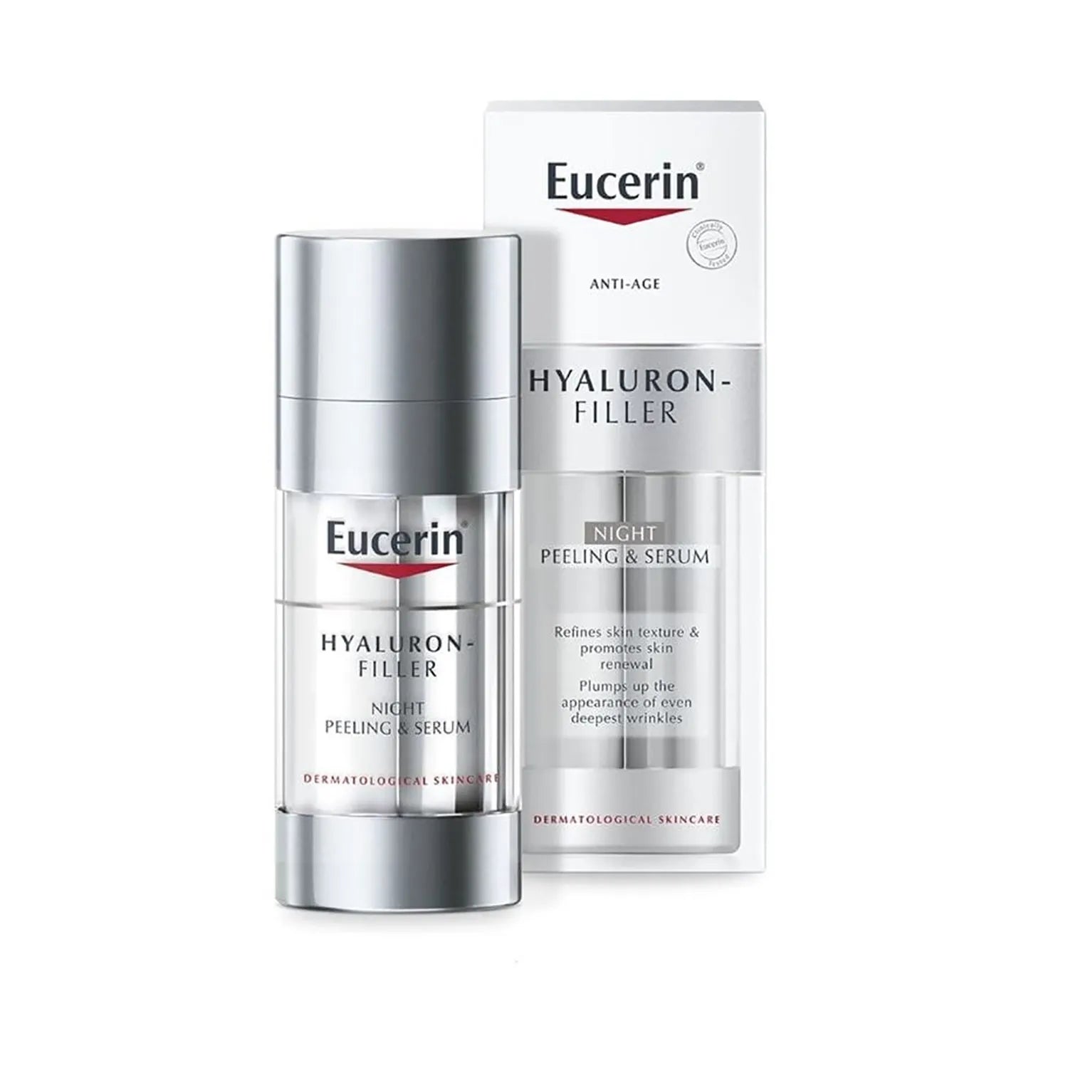 Eucerin Hyaluron Filler Night Peeling & Serum 30ml - Anti-Aging Night Treatment for Deep Hydration & Skin Renewal | Perfect for Dry, Mature Skin & Overnight Repair
