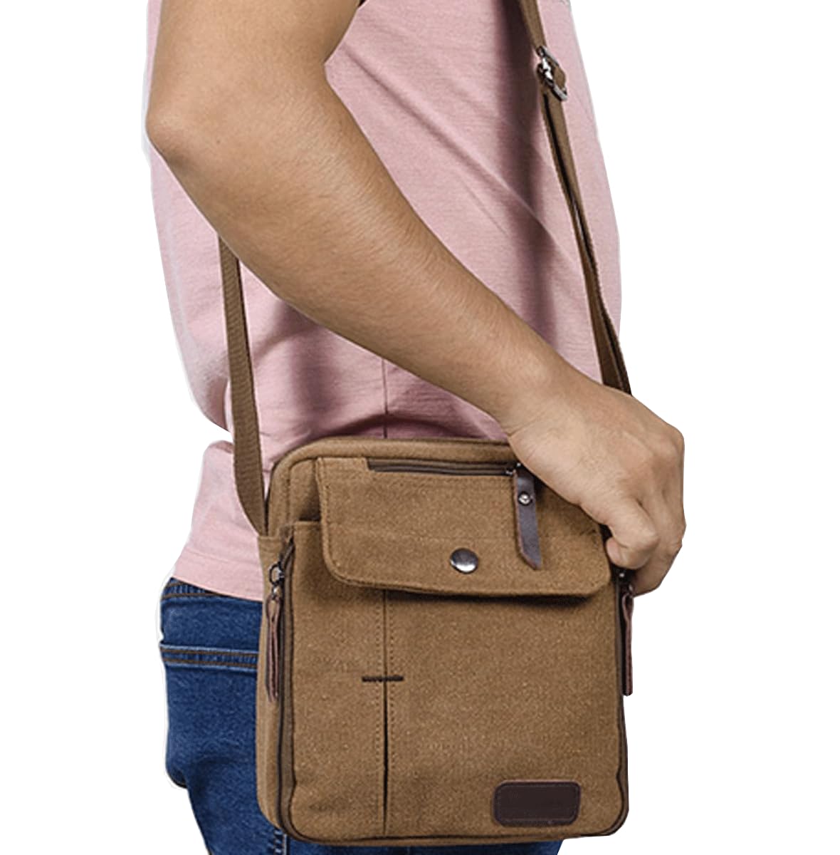 Stylish Unisex Canvas Messenger Bag - Compact Crossbody Shoulder Bag for Men & Women with Multiple Pockets | Perfect for Travel, Work & Daily Use
